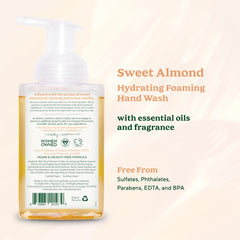 SoF organic agave nectar visual highlights moisturizing ingredients for softer hands after washing.