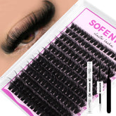 SOFENIDA Lash Clusters Kit 80D dense look emphasises dramatic volume while staying lightweight.