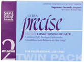 SoftSheen Carson Precise NoLye Supreme Relaxer twin-pack bottle shown for smooth application.