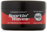 SoftSheen Sportin' Waves Pomade jar close-up highlighting maximum wavemaking formula