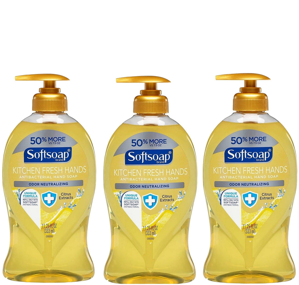 Softsoap Kitchen Fresh Hands bottle pour for quick kitchen handwashing with citrus extracts.