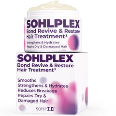 sohl-I.D. hair mask jar closeup shows deep conditioning for damaged hair.