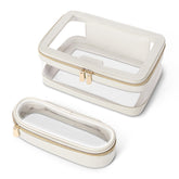 Soimeat Travel Clear Makeup Bag with transparent PVC for quick organization on the go.