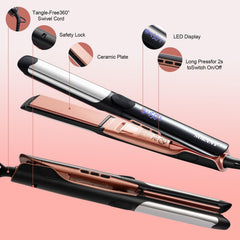 SOKANY dual-voltage hair straightener ready for worldwide travel styling.