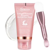 Sokgo Collagen Overnight Wrapping Mask application shows even spread for overnight elasticity support.
