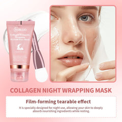 Sokgo Collagen Overnight Wrapping Mask night routine setup promotes restless skin rejuvenation.