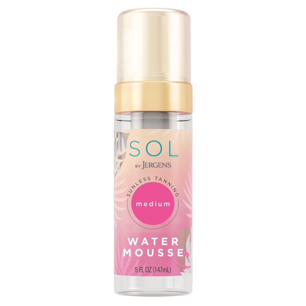 SOL by Jergens Deep Water Mousse bottle offers easy at-home tanning