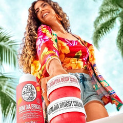 Sol de Janeiro Bom Dia Bright Cream application swatch—smooth skin prep.