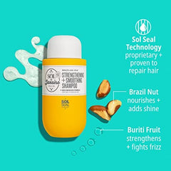 Sol de Janeiro Brazilian Joia ingredients panel highlights Brazil Nut Oil and Buriti for shine and frizz control