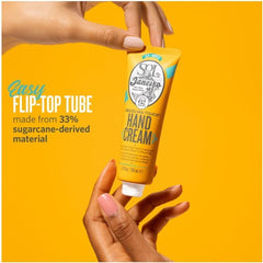 Sol de Janeiro Brazilian Touch Hand Cream cupuaçu butter emphasizes deep hydration for hands.