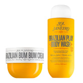Sol de Janeiro Bum Bum Cream jar close-up showing rich hydration texture.