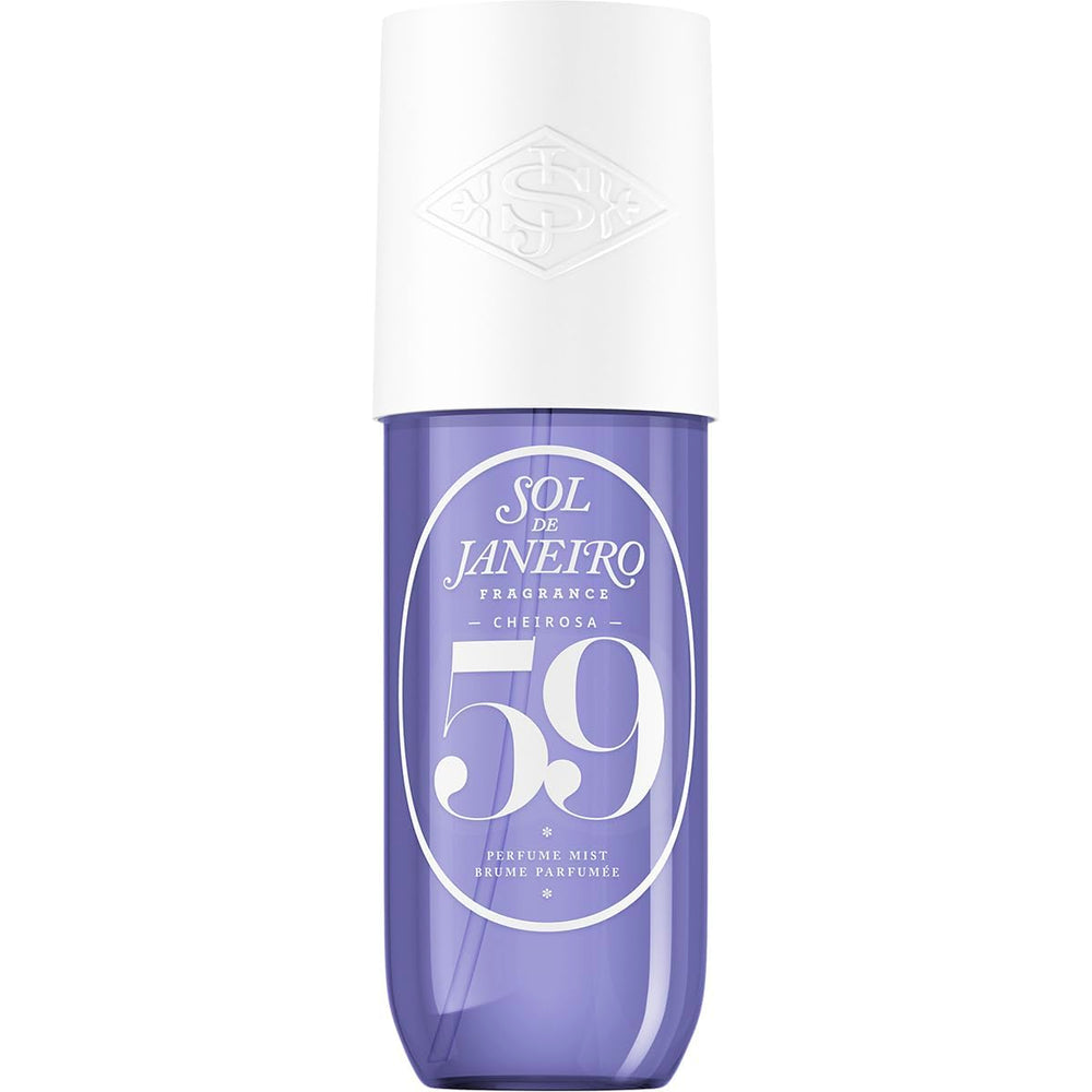 Sol de Janeiro Cheirosa59 fragrance mist bottle showcasing premium packaging and long-lasting scent potential