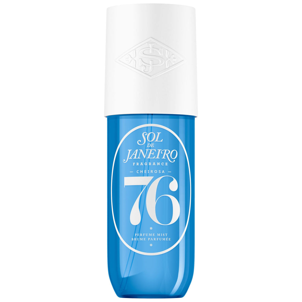 Sol de Janeiro Cheirosa 76 bottle pour showcases amber fragrance for lasting wear.