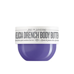 Sol de Janeiro Delicia Drench Butter jar closeup showing rich texture for deep hydration.