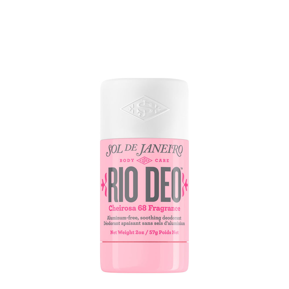 Sol de Janeiro Rio Deo Cheirosa 68 packaging shows refillable aluminum-free design for sustainable use.
