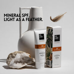 SOL LABS on face under makeup highlights seamless protection for makeup days