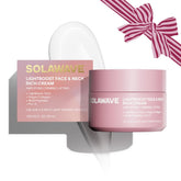 Solawave LightBoost Rich Cream on face during application for hydration