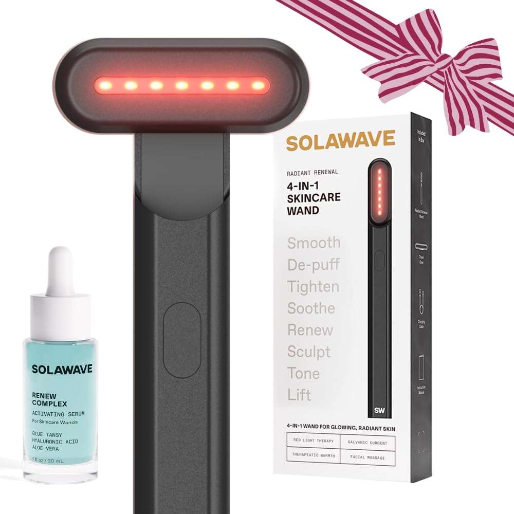 Solawave Radiant Renewal Wand in use enhances serum absorption