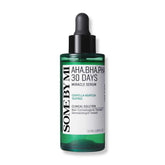 SOME BY MI AHA BHA PHA 30 Days Miracle Serum bottle illustrates easy daily application for clearer skin.