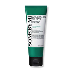 Some By Mi AHA BHA PHA 30 Days Miracle Acne Clear Foam jar cleanses for smoother skin.
