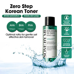 SOME BY MI Miracle Toner pour captures action for quick pore refine and even tone.