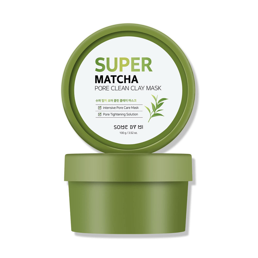 SOME BY MI Super Matcha Clay Mask packaging highlights pore care benefits