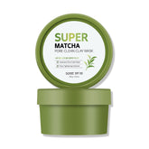 SOME BY MI Super Matcha Clay Mask packaging highlights pore care benefits