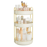 SONGMICS makeup organizer 3-tier rotating Cloud White highlights easy access to cosmetics