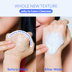 SOONDING Makeup remover hydrating cleanser image shows makeup melting without drying.
