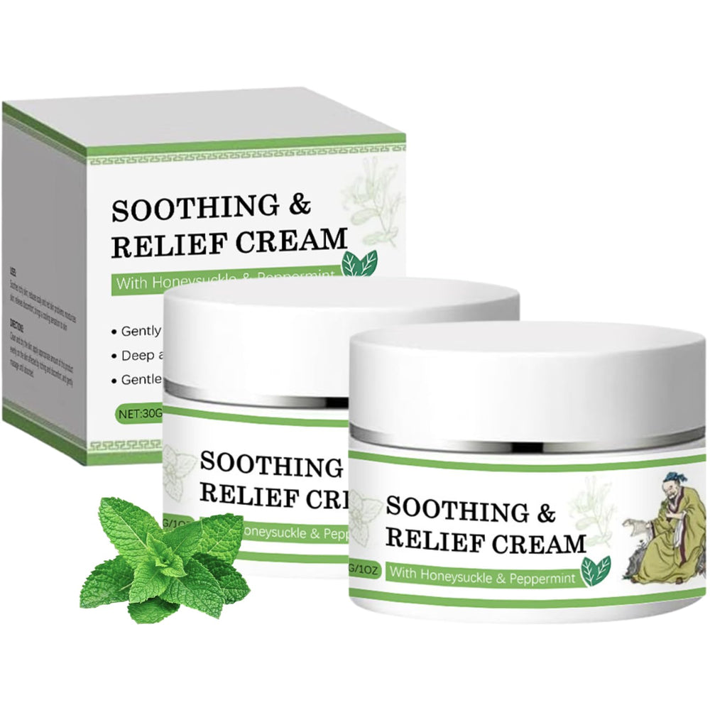 Soothing Relief Cream dual-pack shows portable daily moisturization for sensitive skin.