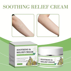 Soothing Relief Cream texture swatch reveals smooth, fast-absorbing moisture for dry or rough skin.