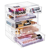 Sorbus acrylic makeup organizer front view with six drawers for quick item spotting