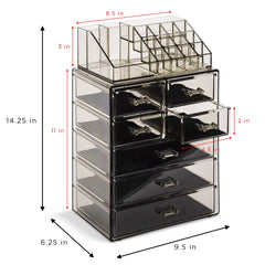Sorbus small drawers neatly store lipsticks and tools for quick daily routines.