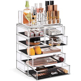 Sorbus acrylic makeup organizer top compartment keeps brushes within easy reach for daily routines