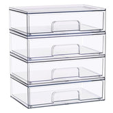 Sorbus acrylic storage containers full set on bathroom counter for vanity organization.