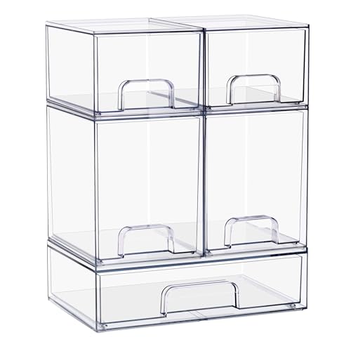 Sorbus acrylic storage container small drawer keeps cosmetics organized and easy to access.