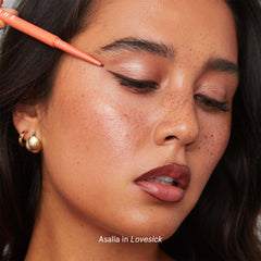 SOSHE Lovesick Burgundy Brown swatch on skin shows versatile shade.