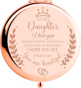 Soulpetals rose-gold makeup compact mirror portable for on-the-go touchups.