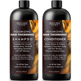 SOULSPA PURE hair thickening shampoo bottle promotes fuller-looking hair with a refreshing scent