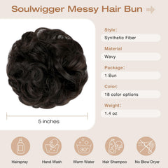Soulwigger messy bun closeup shows donut-style texture and fluffy volume