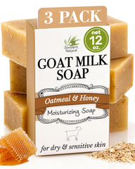 Southern Natural Oatmeal Soap Bar 3-Pack packaging shown for gifting and daily use.