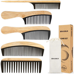 SouxMux bamboo anti-static wide-tooth comb ready for gentle detangling and smoothing