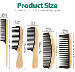 SouxMux bamboo anti-static tail comb for teasing and shaping