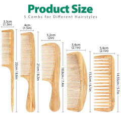SouxMux bamboo comb set fine-tooth close-up promoting precise styling without snagging.