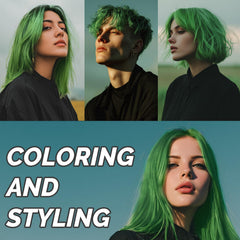 SOVONCARE green hair color wax hold shows all-day control during events