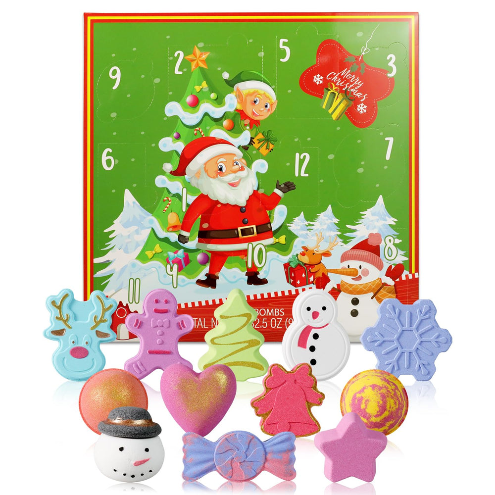 Spa Luxetique advent calendar 12 bath bombs box offers festive bath time countdown.
