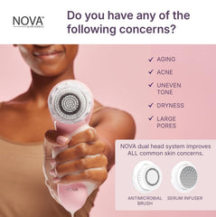 Spa Sciences NOVA in-use face demonstrates gentle cleansing routine