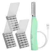 SPA SCIENCES SIMA dermaplane razor front view demonstrates a sleek design for painless exfoliation