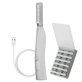 SPA SCIENCES SIMA close-up of dermaplaning tool removes fine facial hairs