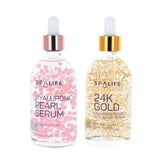 SpaLife 24K Gold Collagen Serum bottle showing radiant glow and firmness potential